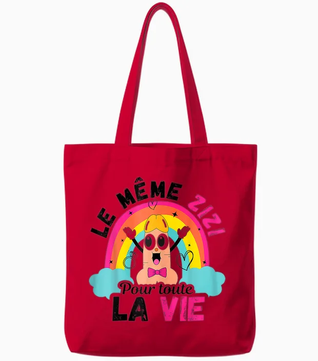 The Same Zizi for All Life Will Hold Attention T-Shirt, White, S Tote Bags in Red