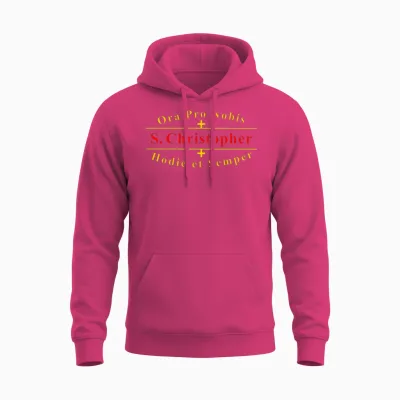Saint Christopher Catholic Latin Prayer Unisex Hoodie - Heliconia