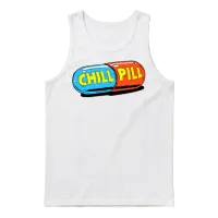 Take a Chill Pill Unisex Tank Top - White – 1