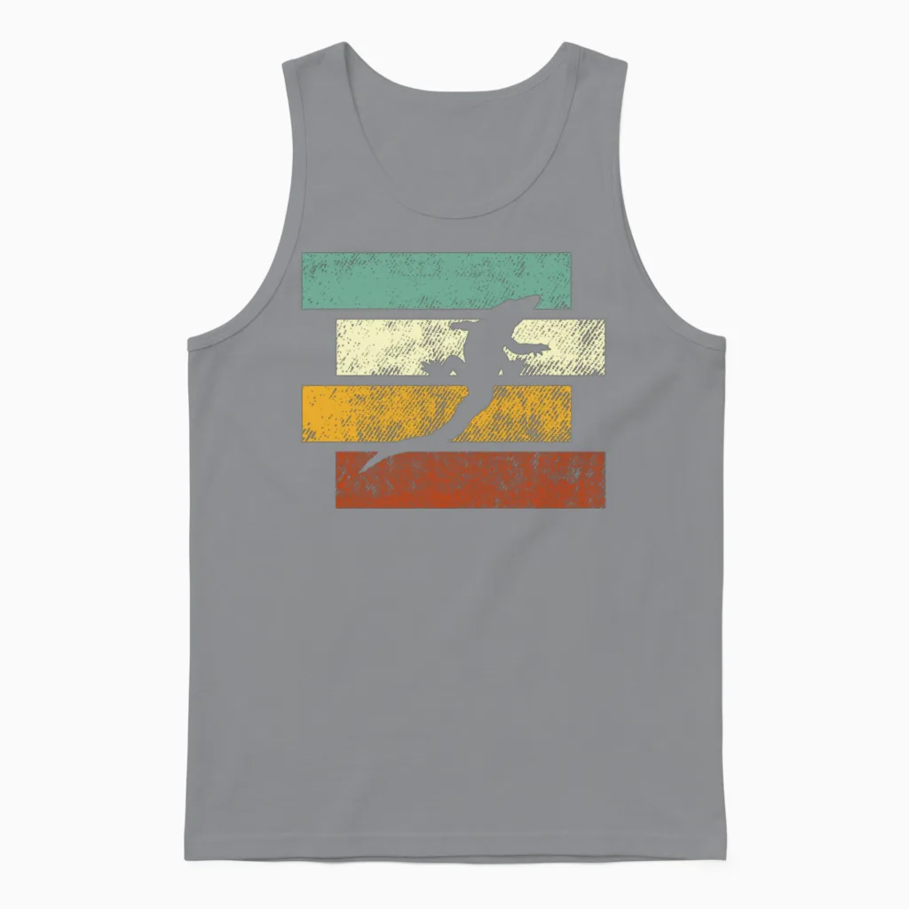 Crocodile Retro Unisex Tank Top in Sport Grey