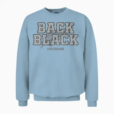 New Zealand Back Black Nz Rugby Unisex Sweatshirt - Light Blue