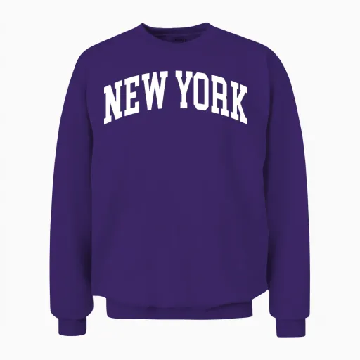 New York Unisex Sweatshirt in Purple