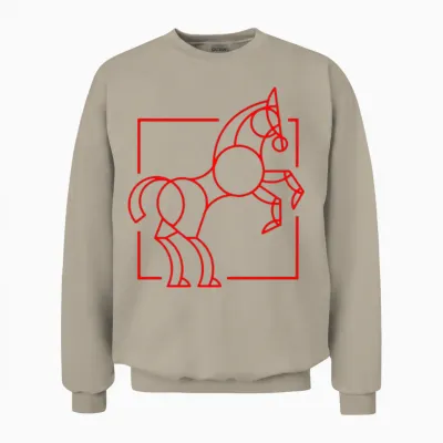 Horse Logo Unisex Sweatshirt - Sand