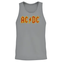 Ac/dc Chest Logo in Red and Yellow Unisex Tank Top - Sport Grey – 2