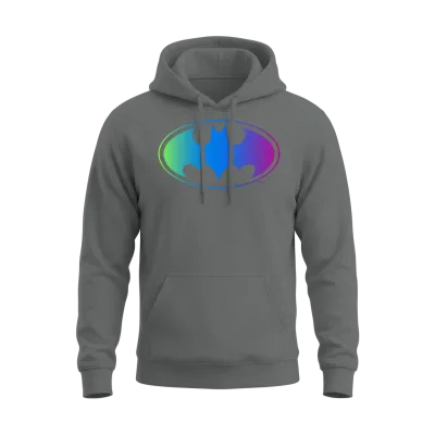 Batman Neon Logo Colors Unisex Hoodie - Graphite Heather