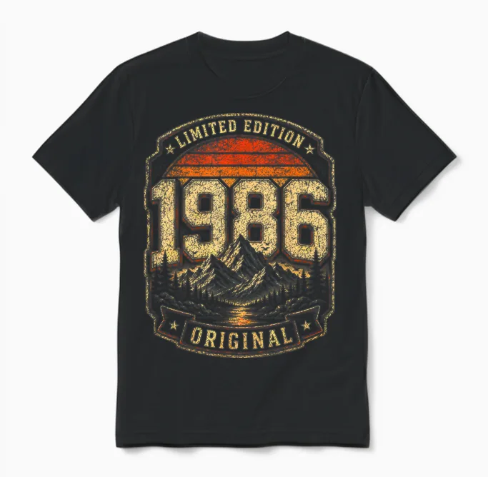 40. Geburtstag Mann Frau 40 Jahre 1986 Deko Geschenk Lustig Unisex T-Shirt in Black