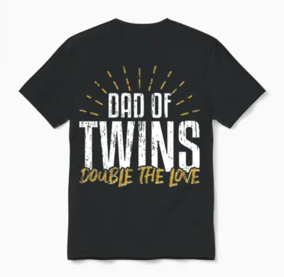 Twins Dad Unisex T-Shirt - Black