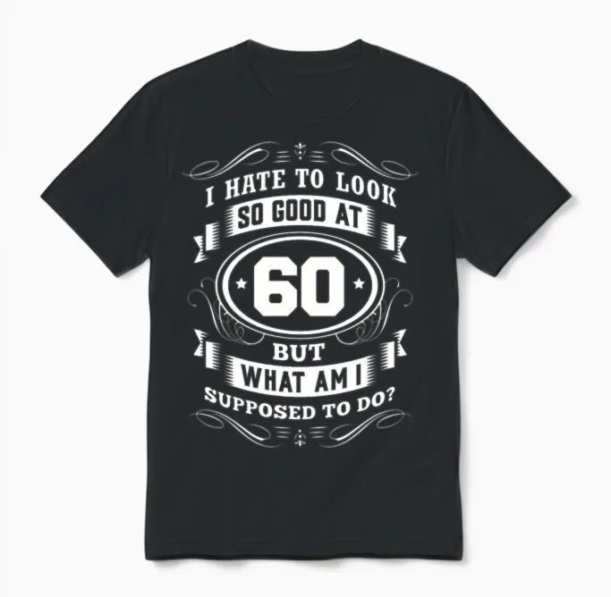 60th Birthday Gift Birthday Vintage Unisex T-Shirt in Black