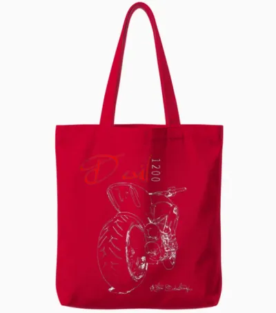 Ducati Diavel 1200 Biker, Motorcycle, Italian Tote Bags - Red