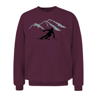Skiing Unisex Sweatshirt - Maroon