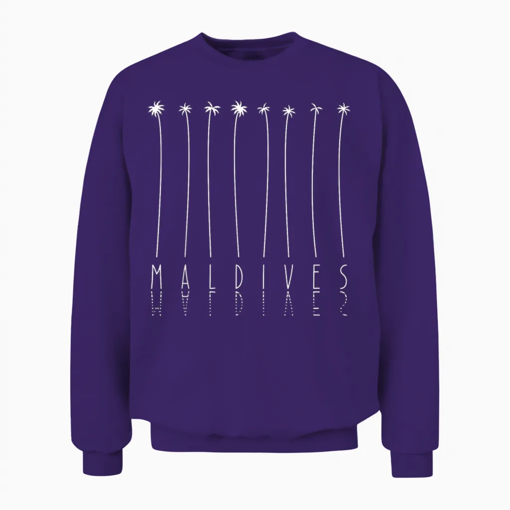 Palmenurlaub Auf Den Malediven Unisex Sweatshirt in Purple