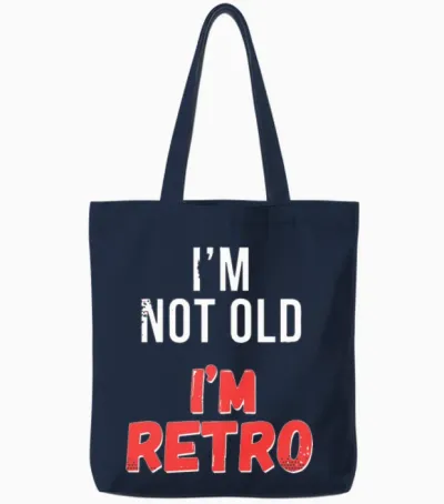Funny Retro Birthday Tote Bags - Navy