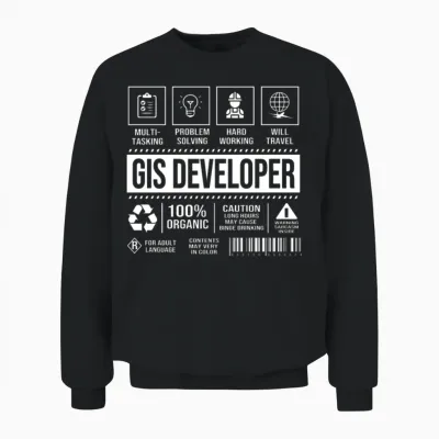 Geographic Information Systems Gis Developer Unisex Sweatshirt - Black