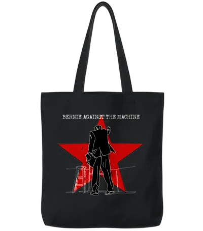 Bernie Against the Machine Tote Bags - Black