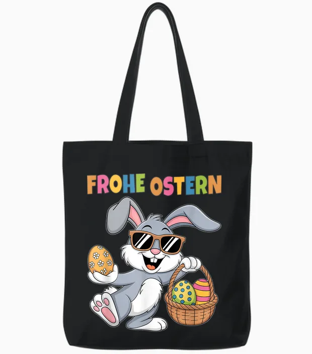 Ostergeschenke Ostern Outfit Junge Mädchen Kinder Osterhase Tote Bags in Black