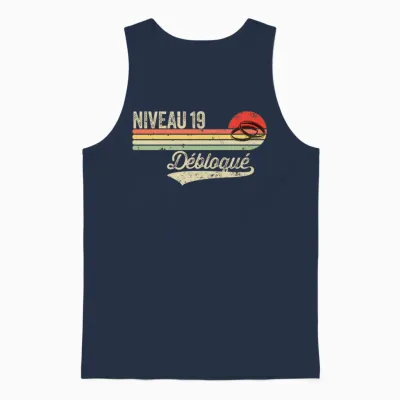 Idée Cadeau Humour Noces De Cretonne - 19 Ans De Mariage Manche Longue Unisex Tank Top - Navy
