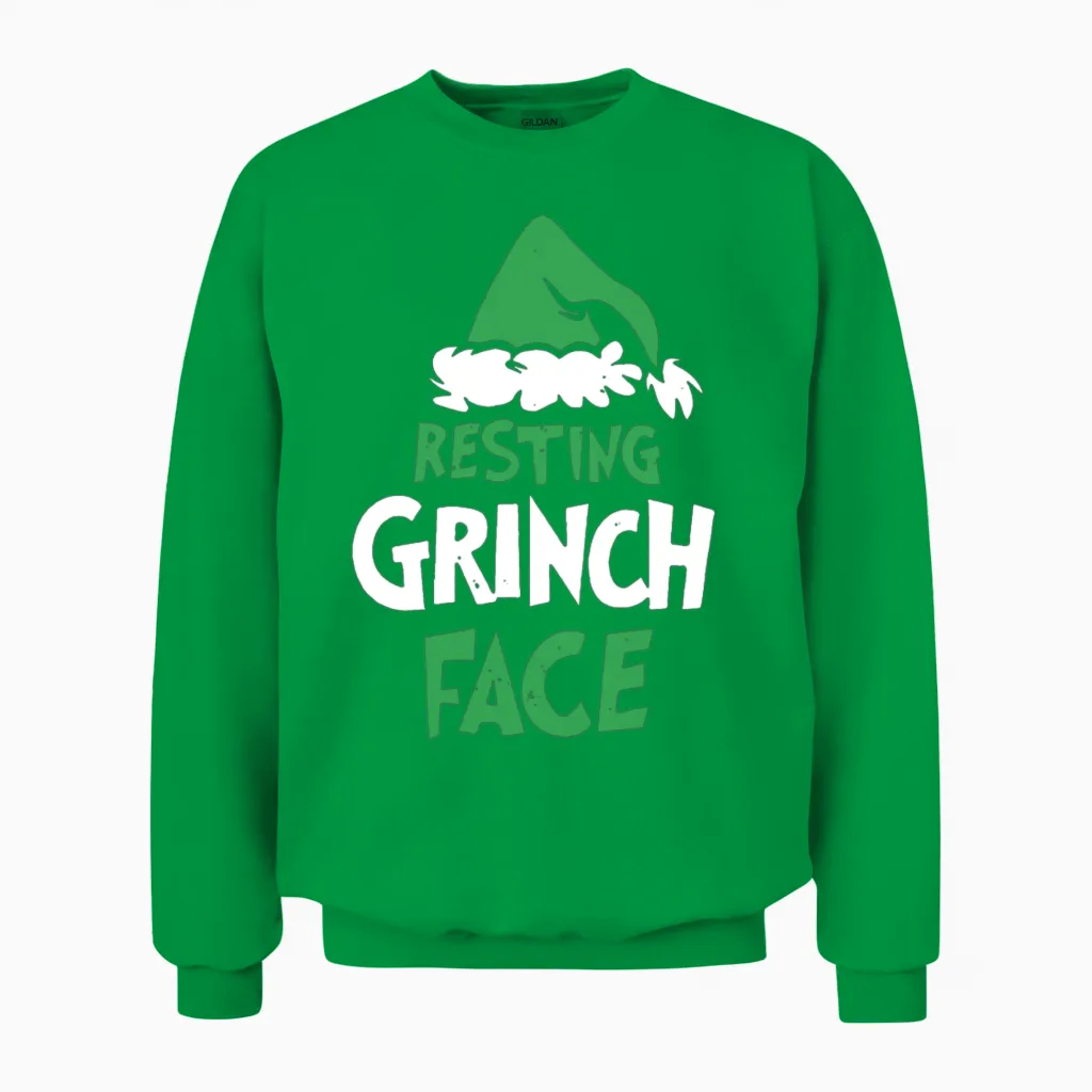 Resting Face Unisex Sweatshirt in Irish Green