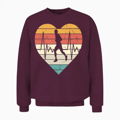 Running Logo Retro Unisex Sweatshirt - Maroon