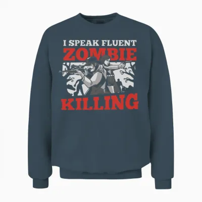 Zombie Funny Unisex Sweatshirt - Dark Heather