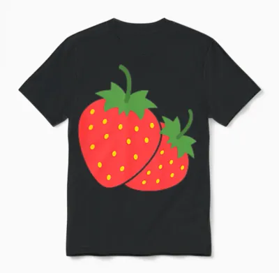 Erdbeer-Taschenhemd Strawberry Art T-Shirt Trendy Unisex T-Shirt - Black