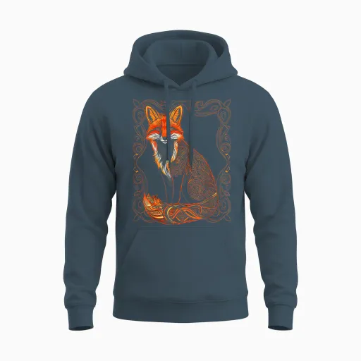 Fox Animal Illustration Fox T-Shirt, Black, S Unisex Hoodie - Dark Heather