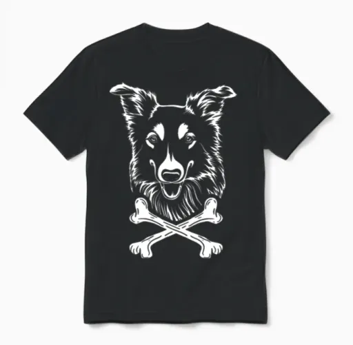 Pirate Dog Unisex T-Shirt - Black
