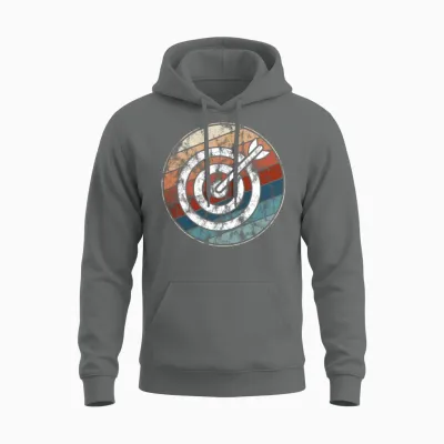 Retro Archery Bullseye Unisex Hoodie - Graphite Heather
