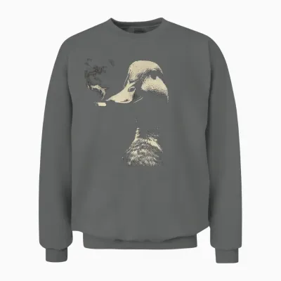 Coole Rauchente Ente Retro Vintage Tier Rauchen Unisex Sweatshirt - Graphite Heather