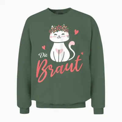 Die Braut Katze Jga Junggesellinnenabschied Hochzeit Geschen Unisex Sweatshirt - Military Green