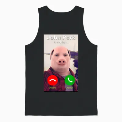Meme Funny Genz by John Pork T-Shirt, Black, S Unisex Tank Top - Black