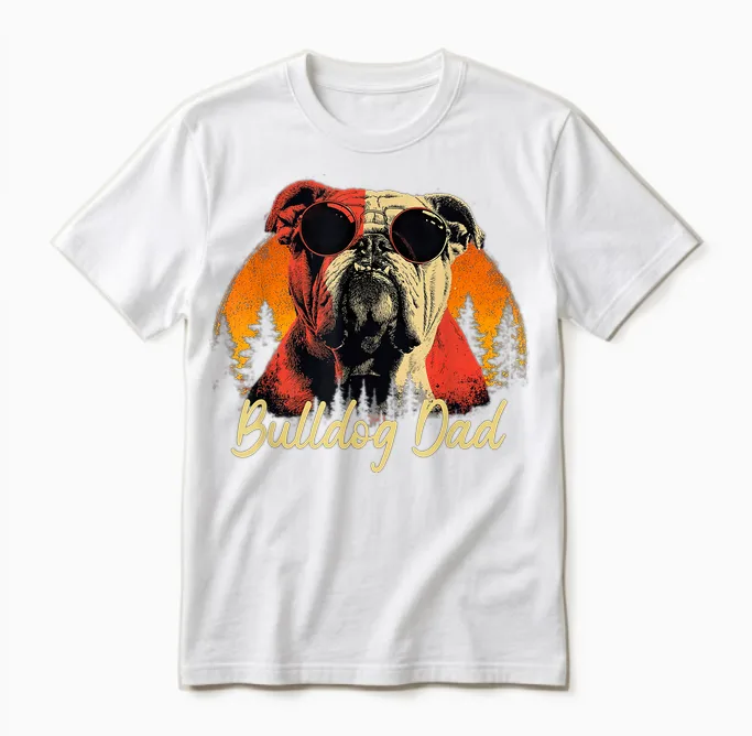 Best English Bulldog Dad Vintage Fête Des Pères Amoureux Des Chiens Unisex T-Shirt in White