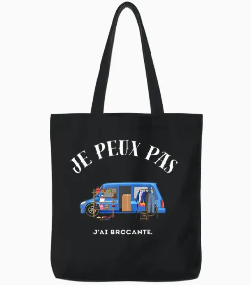 I Can't, I Have Flea Market T-Shirt, Black, S Tote Bags in Black