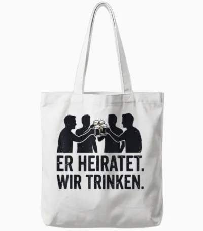 Er Heiratet Wir Trinken Jga Team Bräutigam Party Outfit Tote Bags - White