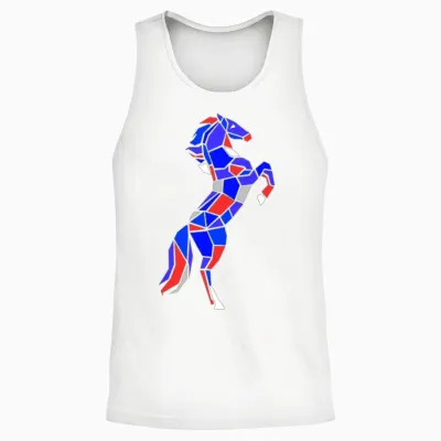 Prismatic Mosaic Horse Unisex Tank Top - White