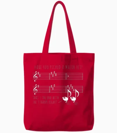 Funny Music School Pick a Major Tote Bags - Red