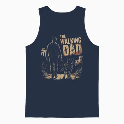 Herren the Walking Dad Für Vatertag Gassi Gehen Und Hunde Papa Unisex Tank Top - Navy