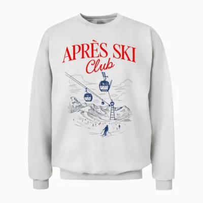 Après Ski Club X Skier Skier Illustration Ski Unisex Sweatshirt - White