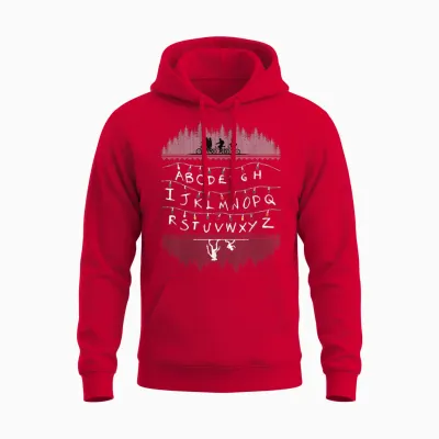 Netflix Stranger Things Alphabet Lights Unisex Hoodie - Red