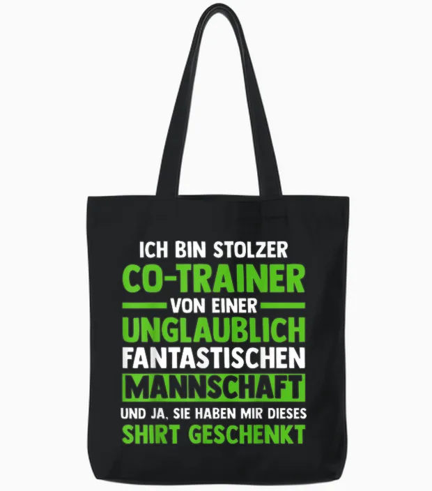 Ich Bin Stolzer Co-Trainer Co-Trainer Sport Tote Bags in Black