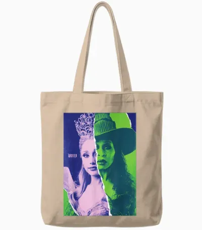 Wicked: for Good Glinda and Elphaba Split Portrait Tote Bags - Natural