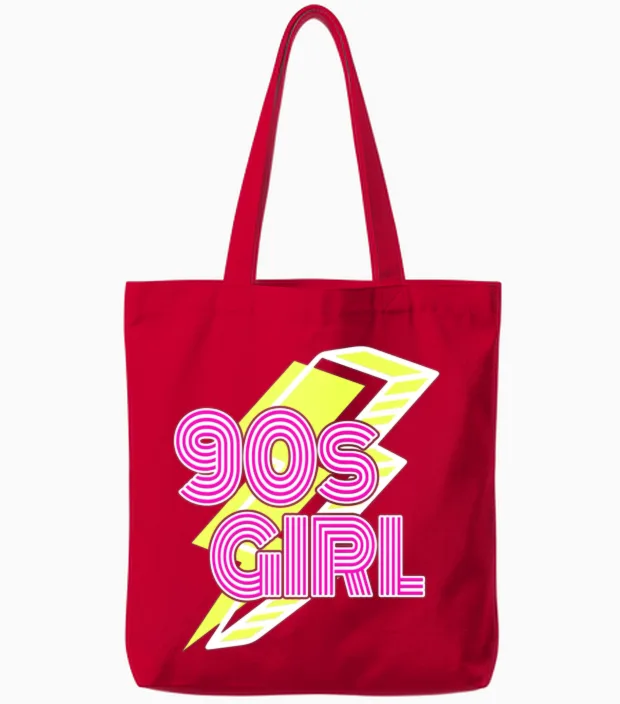 90s Girl Retro Vintage Tote Bags - Red
