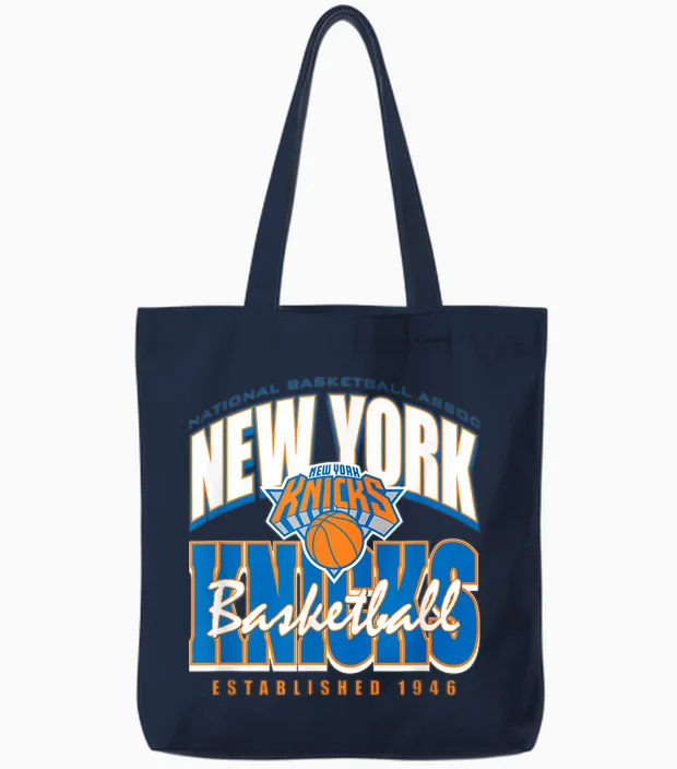 Nba Official New York Knicks Sorgen Für Krach Tote Bags in Navy