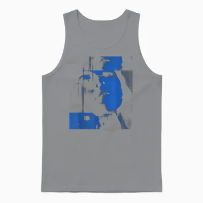 Official Billie Eilish Hit Me Hard and Soft Blue Photo Unisex Tank Top - Sport Grey