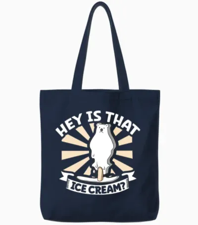 Polar Bear Global Warming Artic Seal Hunting Ursus Tote Bags - Navy