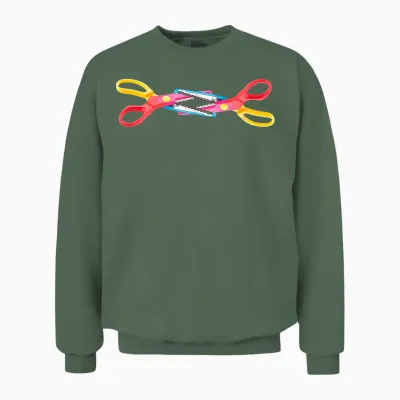 Scissoring Scissor Lustig Lgbtq Pride Lesbisch Bunte Scheren Unisex Sweatshirt - Military Green