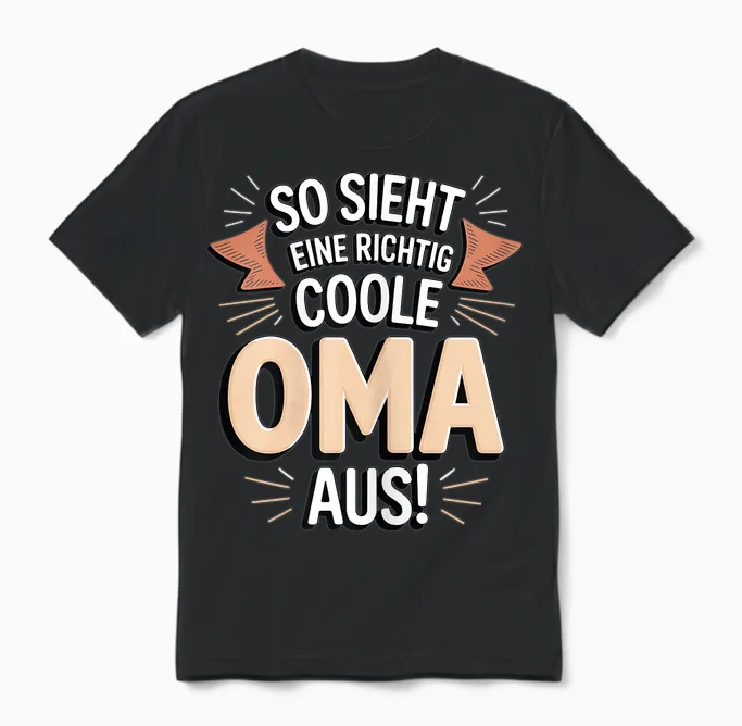 So Sieht Eine Richtig Coole Oma Großmutter Aus Unisex T-Shirt in Black
