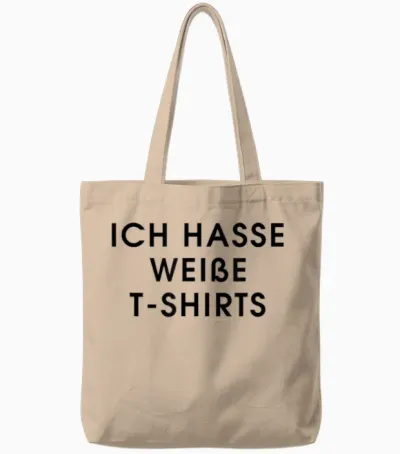 Ich Hasse Weiße T-Shirts Tote Bags - Natural