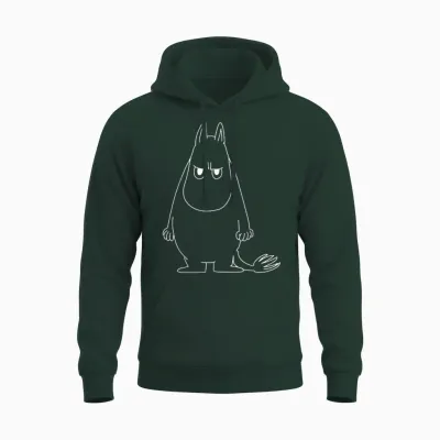 Moomin Angry Moomintroll T-Shirt, Black Unisex Hoodie - Forest
