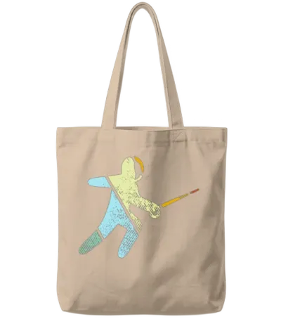 Fencing Retro Tote Bags - Natural