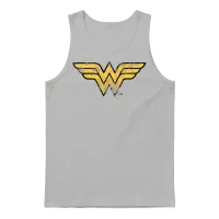 Justice League Wonder Woman Logo Vintage Unisex Tank Top - Ash – 1